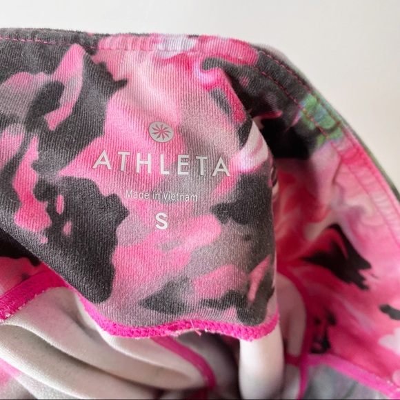 ATHLETA Chaturanga Bloom Floral Rose Leggings Pink Grey Small - Picture 12 of 15